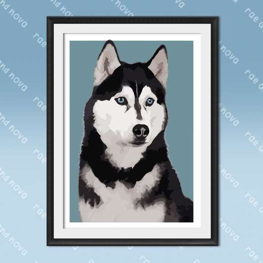 Husky Pet Portrait Print